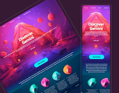 Gemini Game Landing Page | UX UI Design