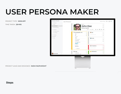 User Persona Maker Web app (Full case study and design)