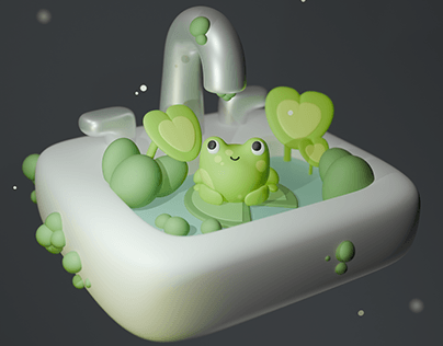 cute frog /// 3d frog