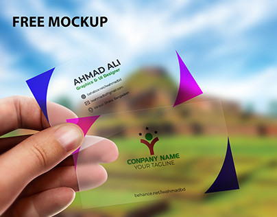Translucent Plastic Free Business Card Mockup