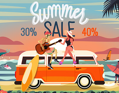 The design of the summer sale for a sports store