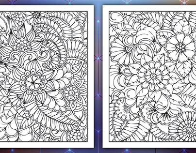Flowers Adult Coloring Book for-Kdp