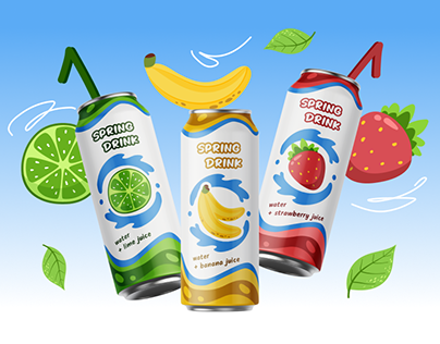 Packaging design for Spring Drink brand