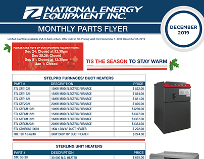 Monthly Parts Flyer- NEE
