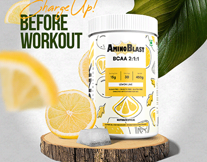MuscleMonk AminoBlast BCAA Branding & Packaging Design