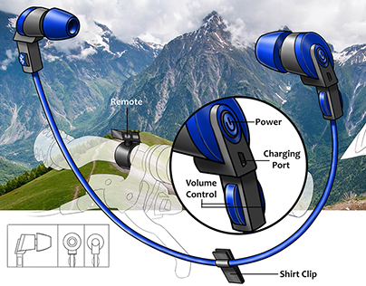 Mountain Biking Bluetooth Earbuds Concept