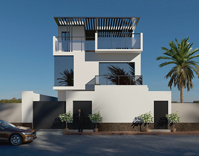 Elevation modern villa design
