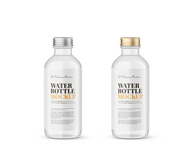 Water Bottle With Editable Lid - PSD Mockup