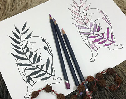 watercolor, pencil, marker