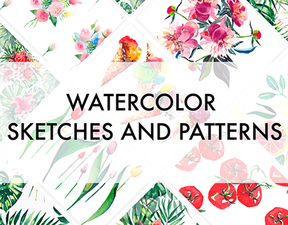 Watercolor sketches and patterns