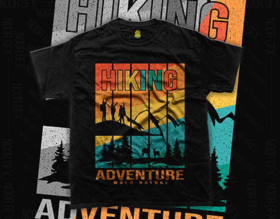 Hiking adventure vintage t-shirt design