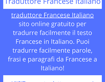 Traduttore Francese Italiano online