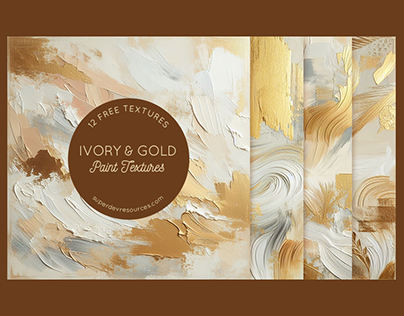 12 Free Ivory and Gold Paint Textures