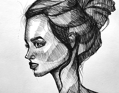 Ballpoint Sketch Portrait