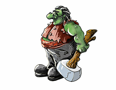 Character Good Goblin. Raster illustration