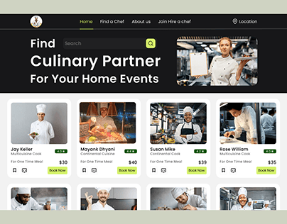 Find Professionals Chefs : Web App