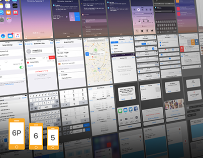 iOS 9 Complete UI free PSDs for iPhone 5, 6 and 6 Plus