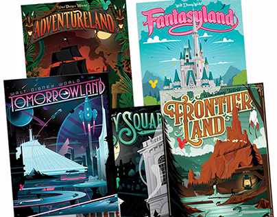 Disney World 50th Anniversary Magic Kingdom posters