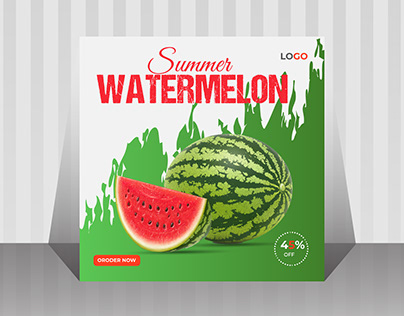 Summer Fresh Watermelon Social Media Post Design