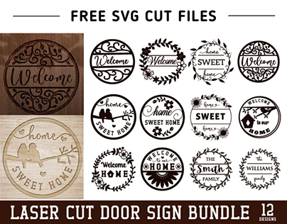 Laser Cut Door Sign SVG Bundle