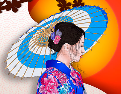 Geisha: Ilustración Digital