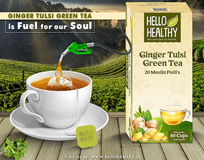 Ginger Tulsi green tea creative