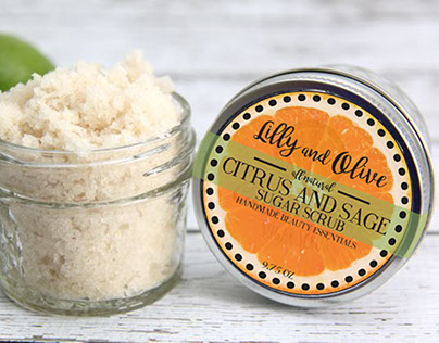 Lilly and Olive Sugar Scrub (Branding and Packaging)