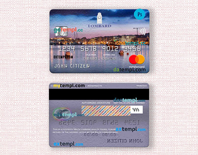 Malta Lombard Bank mastercard template