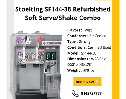 Stoelting SF144-38 Refurbished Soft Serve/Shake combo