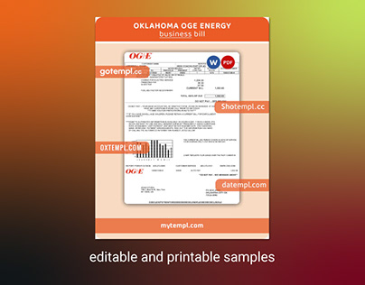 Oklahoma OGE Energy utility business bil template