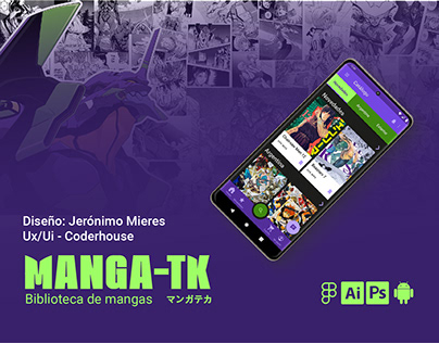 Project thumbnail - Biblioteca de Mangas - App design | Ux/Ui