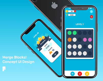 Merge Blocks Mobile Game Concept Ui Design