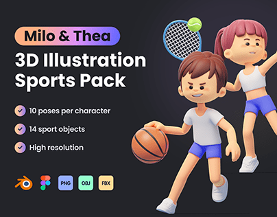 Milo & Thea: 3D Sports Illustration Pack