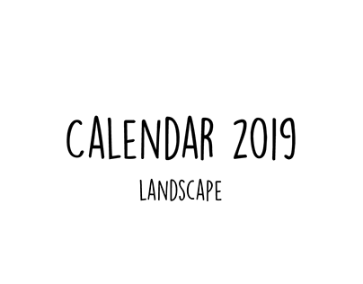 2019 Calendar Landscape