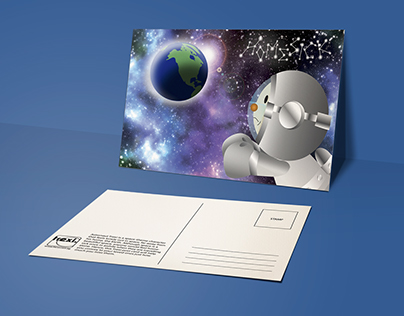 Astronaut Trexi - Galaxy Themed Postcard