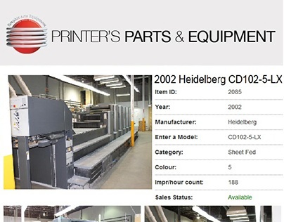 2002 Heidelberg CD102-5-LX -Printers Parts & Equipment