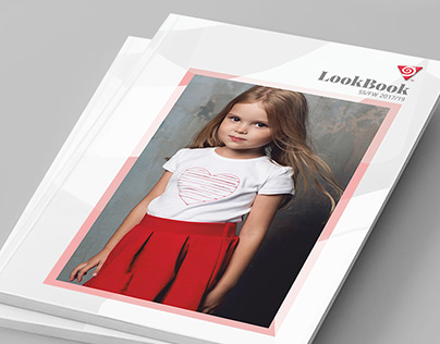 Layout of a magazine with children's clothing