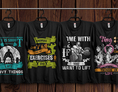 Gym T-shirts Design Bundle