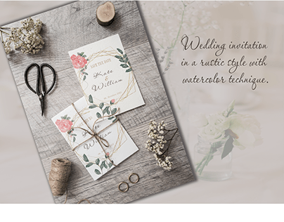 Wedding invitation in a rustic style