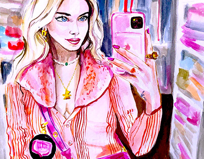 Chiara Ferragni selfie illustration