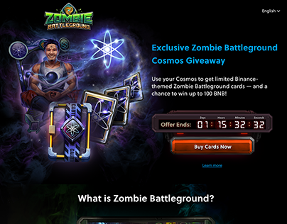 Cosmos Purchase Landing for Zombie Battleground Game