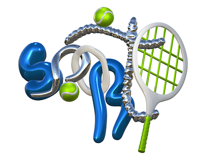3D typography sport tennis