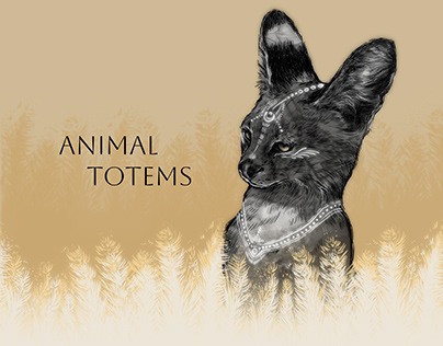 Illustrations of animal totems for notebooks