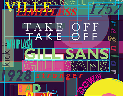 Afiches tipográficos: Gill Sans/Baskerville