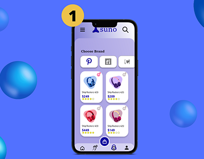 UI design for a mibile app called "Suno"