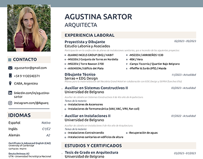 CV - Agustina Sartor