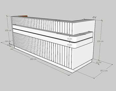 detailing for modern counter with sketch up