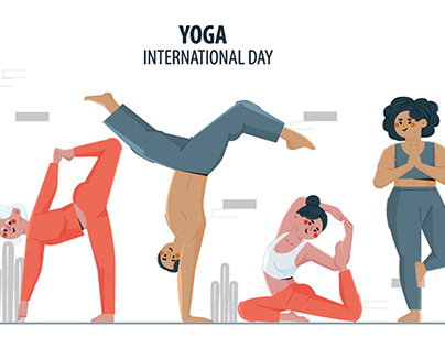 Yoga International Day Concept Illustration