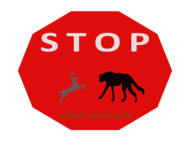 stop sign wild animal danger