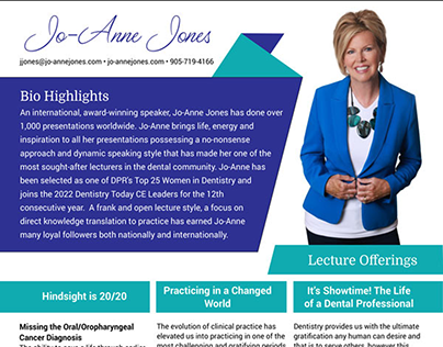 Jo-Anne Jones - 1 pg Flyer - Bio & top 3 lecture topics
